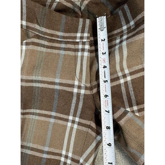 Patrizia Pepe Classic Plaid mid rise Brown 100% Wool Pants sz 40 - Picture 10 of 14